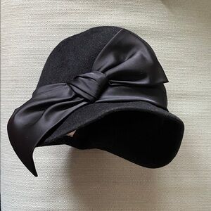 Vintage Caprice Cloche with Black Bow Hat